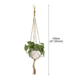 elvesmall Valentine's Day Handmade Flower Hanging Pot Rope Net Macrame Plant Hanger Flower Pot for Home Wall Decoration Courtyard Garden Planter Basket