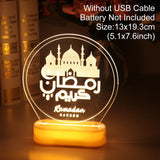 elvesmall Eid Mubarak Decor Ornament Light Eid Kareem Ramadan Decor for Home Ramadan Mubarak Eid Al Adha Islamic Muslim Party Decor