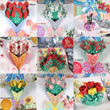 elvesmall 3D Pop UP Flower Greeting Cards Birthday Invitation Card Handmade Butterfly Thank You Postcard Wife Mom Girlfriend Teacher Gift