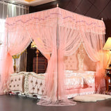 elvesmall Priness Canopy Cot Luxury Princess Four Corner Post Bed Curtain Canopy Netting Mosquito Net Elegant Bedding Baby Mosquito Net O