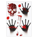 elvesmall Halloween Decoration Horrible Bloody Handprint stickers Halloween Window Wall Clings Floor Decals Stickers Halloween party props