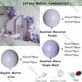 elvesmall Macaron Purple Balloons Garland Chain Wedding Birthday Decoration Pearl White Macaron Lilac Ballon Arch DIY Baby Shower Decor