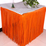 elvesmall 275x75 cm Hawaii Party Decoration Table Skirt Foil Fringe Metallic Tinsel Table Skirt For Wedding Birthday Party Decoration