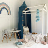 elvesmall New Nordic Style Princess Chiffon Kids Baby Bed Room Canopy Mosquito Net Curtain Bedding Dome Tent