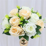 elvesmall  Cheap Artificial Flower Ball Plastic Green Mesh Base Silk Table Centerpieces For Wedding Decor Party Road Lead Flower Bouquets