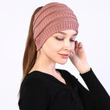 elvesmall Beanie Hat for Women Winter Warm Caps Female Casual Hats Headpiece Headwear Yoga Run Bandage Girl Hair Bands Headbands