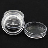 elvesmall 50pcs 2.5ML Transparent Empty Storage Boxes Round Container Nails Art Rhinestone Beads Earring Gems Display Case Box