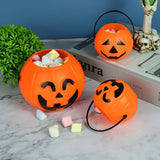 elvesmall 1/3pcs Halloween Pumpkin Bucket Portable Plastic Candy Basket Trick Or Treat Kids Gift Packaging Halloween Party Decor Supplies