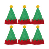 elvesmall 6/12pcs Mini Christmas Elf Caps Design Lollipop Hats Decors Cute Nonwoven Candy Packing Hats Christmas Supplies Xmas Decor