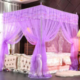 elvesmall Priness Canopy Cot Luxury Princess Four Corner Post Bed Curtain Canopy Netting Mosquito Net Elegant Bedding Baby Mosquito Net O