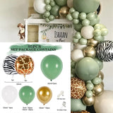 elvesmall Jungle Safari Bean Green Balloon Garland Arch Chain Wedding Birthday Party Decor Kids Latex Ballon Garland Baby Shower Party