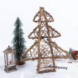 elvesmall Natural Rattan Vine Stars Treetop Decoration Rattan Christmas Tree Ornament Xmas Floral Wreath Hoop Holder Base Christmas Decor