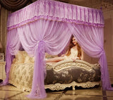 elvesmall Hot Sale Luxury Palace Mosquito Net Double  Princess Bed Curtain Household Three-door Mosquito Net Pattern Net Without Bracket