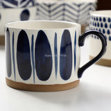 elvesmall  -  Hand-painted Ceramic Coffee Cups Beer Tea Mug Mug Nordic Wind Mug Large Breakfast Blue Milk Coffee Cup Glass Drinkware