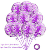 elvesmall 12 Inch 10pcs Transparent Balloon Confetti Helium Baby Shower Birthday Party Wedding Decoration  Sequins