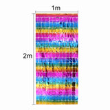 elvesmall 2M Backdrop Fornite Rain For Photo Zone Birthday Decoration Wedding Decor Christmas Tinsel Glitter Foil Backdrop Party Curtain