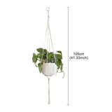 elvesmall Valentine's Day Handmade Flower Hanging Pot Rope Net Macrame Plant Hanger Flower Pot for Home Wall Decoration Courtyard Garden Planter Basket