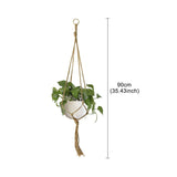 elvesmall Valentine's Day Handmade Flower Hanging Pot Rope Net Macrame Plant Hanger Flower Pot for Home Wall Decoration Courtyard Garden Planter Basket