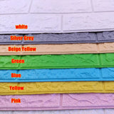 elvesmall  10pcs 3D Wall Sticker Imitation Brick Bedroom Decoration Waterproof Self Adhesive Wallpaper for Living Room Kitchen TV Backdrop