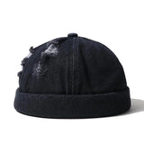 elvesmall  Men Street Casual Docker Sailor Biker Hat Loop Beanie Brimless Cap Fashion Unisex Pumpkin Vintage Navy Beanies