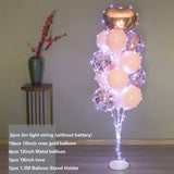 elvesmall 1.3M Table Balloons Stand Kit  with String Light Table Centerpiece Balloon for Birthday Baby Shower Christmas Party Decorations