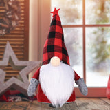 elvesmall Christmas Decoration Christmas Red Black Plaid Hat Electric Doll Rudolph Faceless Doll Decorations For Home Decore