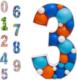 elvesmall Diy Balloons Numbers Mosaic Balloon Filling Box Mosaic Number Alphabet Frames Balloon Decoration Baby Party Anniversary Decor