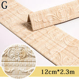 elvesmall 3D Foam Wall Edge Strip Stickers Self Adhesive Waterproof Ceiling Decoration Baseboard Corner Waist Line Sticker