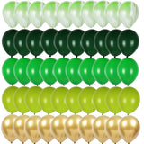 elvesmall 40pcs Green Balloons Set Chrome Metallic Confetti Ballon Jungle Safari Animal Birthday Party Decoration Wedding Balloon Garland