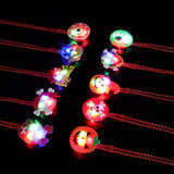 elvesmall 30 Pcs Halloween Flash LED Necklace Christmas LED Light Up Necklace Pendent for Teens Girls Adult Birthday Christmas Party Gift