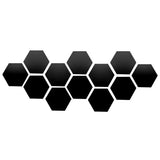 elvesmall 6/12pcs 3D Mirror Wall Sticker Hexagon Decal Home Decor DIY Self-adhesive Mirror Decor Stickers Art Wall Decoration 126mm Large