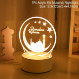 elvesmall Eid Mubarak Decor Ornament Light Eid Kareem Ramadan Decor for Home Ramadan Mubarak Eid Al Adha Islamic Muslim Party Decor