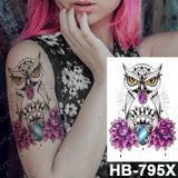 Waterproof Temporary Tattoo Sticker Old School Prajna Demon Knife Fake Tattoos Snake Rose Body Art Arm Fake Tatoo Women Men