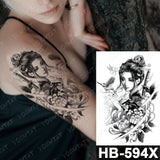 Waterproof Temporary Tattoo Sticker Old School Prajna Demon Knife Fake Tattoos Snake Rose Body Art Arm Fake Tatoo Women Men