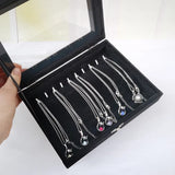 elvesmall Black Jewelry Box Bracelet box necklace box arched small box display box flannel cover jewelry storage box