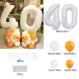 elvesmall 40inch Number Foil Balloon Adult Kids Birthday Balloons Set Orange Theme Happy Birthday Party Baby Shower Decoration Air Globos