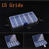 elvesmall Adjustable 3-36 Grids Compartment Plastic Storage Box Jewelry Earring Bead Screw Holder Case Display Organizer Container