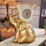 elvesmall Luxury European Resin Vase Stereoscopic Dried Fowers Arrangement Wobble Plate Living Room Entrance Ornaments Home Decorations