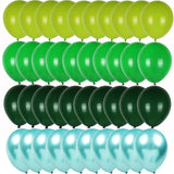elvesmall 40pcs Green Balloons Set Chrome Metallic Confetti Ballon Jungle Safari Animal Birthday Party Decoration Wedding Balloon Garland