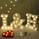 elvesmall DIY LED Letter Night Light Creative 26 English Alphabet Number Battery Lamp Romantic Wedding Party Decoration