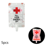 elvesmall Halloween Blood Bag 400ml PVC Food Grade Drink Bag For Haloween Party Decor Horror Props Cosplay Vampire Blood Pouch Energy Pack