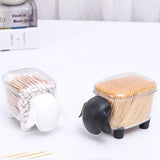 elvesmall Creative portable toothpick Cotton swab storage box Sheep Shaped Table Cosmetic Organizer Box Household