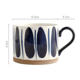 elvesmall  -  Hand-painted Ceramic Coffee Cups Beer Tea Mug Mug Nordic Wind Mug Large Breakfast Blue Milk Coffee Cup Glass Drinkware