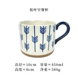 elvesmall  -  Hand-painted Ceramic Coffee Cups Beer Tea Mug Mug Nordic Wind Mug Large Breakfast Blue Milk Coffee Cup Glass Drinkware