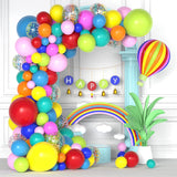 elvesmall 146 Pcs Of Confetti Multicolor Latex Balloon Garland Set Rainbow Party Wedding Birthday Baby Shower Party Decoration Background