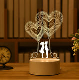 elvesmall Love 3D Lamp Acrylic LED Night Light Valentines Day Gift Wedding Decoration Baby Shower Kids Birthday Party Christmas New Year