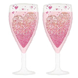 elvesmall Love Champagne Glasses Aluminum Foil Balloons Wedding Birthday Peach Pink Ballons Valentine's Days DIY Baloon Bride To Be Balon