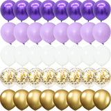 elvesmall Purple gold white confetti metal latex Balloons halloween Birthday Party Wedding Decorations baby shower globos Thanksgiving Day