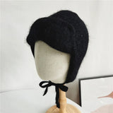 elvesmall Women Hat Winter Angora Knit Earflap Warm Autumn Outdoor Skiing Accessory For Teenagers