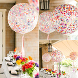 elvesmall Giant 36inch Clear Balloons Transparent Confetti (10g) Globos Wedding Birthday Party Decoration Larger Helium Balloons Supplies